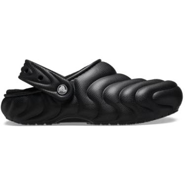 Imagem de Crocs Tamancos unissex para adultos, clássicos, forrados, overpuff e geométricos, chinelos felpudos, preto, 12 feminino/10 masculino