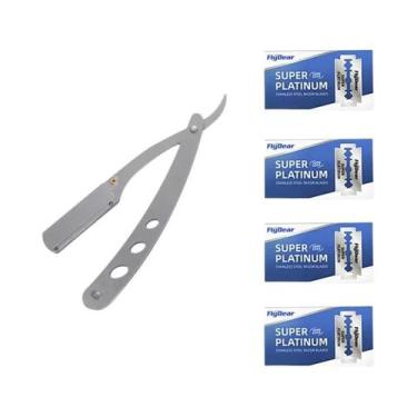 Imagem de Navalha Manual Retrô Masculina De Aço Inoxidável Com Lâmina Dobrável P