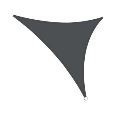 Imagem de Toldo Triangular Cinza Escuro Com Bloqueio De 95% De UV, Bordas Curvas