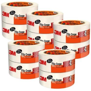 Imagem de Kit 10  Fita Crepe Uso Geral 101LA 48mm x 50 metros 3M