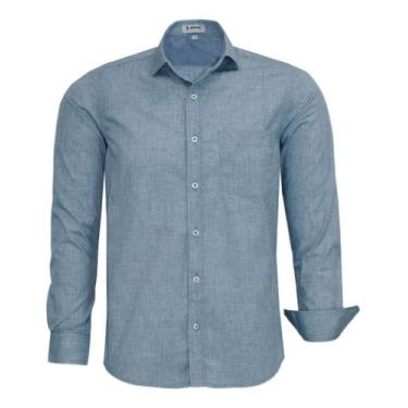 Imagem de Camisa Mescla Social Comfort Ml Com Bolso Passa Fácil 1889 - Amil, Cin
