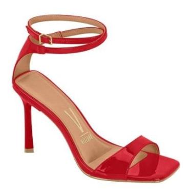 Imagem de Sandália Feminina Vizzano Salto Alto Fino Estilo 6516.101 - Vermelho Verniz - 39-Feminino