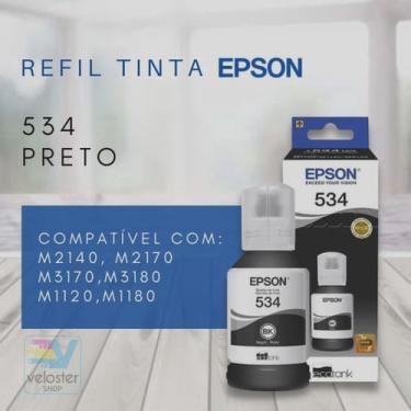 Imagem de Kit com 3 unidades Refil Tinta Epson 534 Preta M2120 M2140 M2170 M3170 M3180