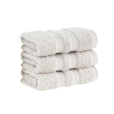 Imagem de Kit 3X Toalha Lavabo 100% Algodão Egípcio Cinza Buddemeyer