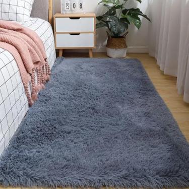 Imagem de Tapete de Pelúcia Falsa Aprimorado Macio e Fluffy Camada Espessa Espuma Memória Veludo Artificial Alto Dorso Borracha Confortável Convidador Suave Proteção Amortecimento Design Moderno Retangular Quar