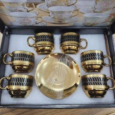 Imagem de Xícara de café kit com 12 peças de Cerâmica em porcelana1(Preto xu330)