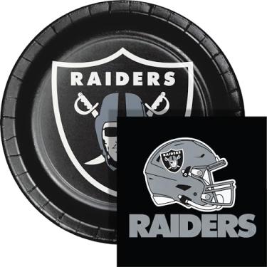 Imagem de Trendware Kit de prato e guardanapo de papel Las Vegas Raiders, 72 unidades