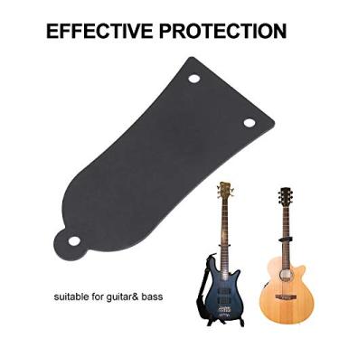 Imagem de Naroote Treliça Haste Capa Protetora de Ferro Resistente para Guitarra e Baixo 3 Furos Estilo Sino para a Maioria das Guitarras e Baixos Metal Preto (Preto)