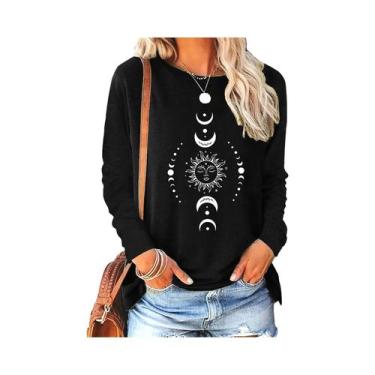 Imagem de Camiseta Feminina Slim De Algodão De Manga Longa Branca, Tops Finos Pa