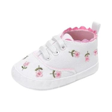 Imagem de Sapatos De Lona Antiderrapantes Para Bebê Menina Recém-Nascida, Sola D