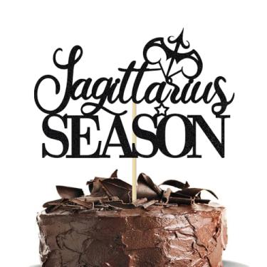 Imagem de Taurus Season Cake Topper,aurus Birthday Cake Decor, Taurus Season Decorations, Zodiac Party Decor, Horoscope Birthday Party Decorations (Sagittarius, Black)