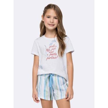 Imagem de Pijama Manga Curta Infantil Dolce Vita, Branco, 10, Meninas
