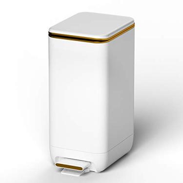 Imagem de pcagfaajmh Caixotes de lixo de cozinha mãos livres lixeira doméstica pedal de aço inoxidável lata de lixo pedal de grande capacidade lixeira de 6 litros/3,1 galões lata de lixo de cozinha (platina)