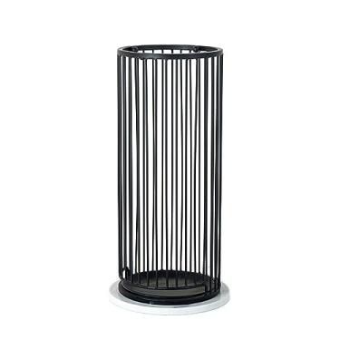 Imagem de 5sssallefaa Porta-guarda-chuva - Suporte de guarda-chuva redondo de metal com bandeja coletora para entrada de casa - Suportes de pé livres para bastões de caminhada (dourado)