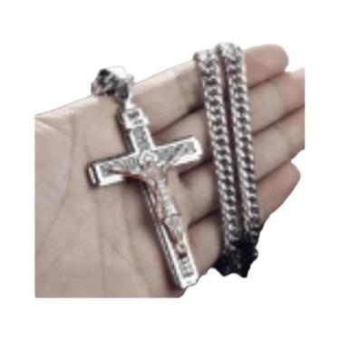 Imagem de Colar Com Pingente De Cruz De Jesus Hip Hop Masculino, Joia Da Moda, P