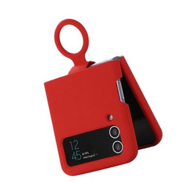 Imagem de Fabater Z Flip 3 5G 2021 Modelo Anti Arranhões Slim Capa Protetora à Prova de Choque para Uso Diário Adequada para Z Flip 3 (Vermelho)