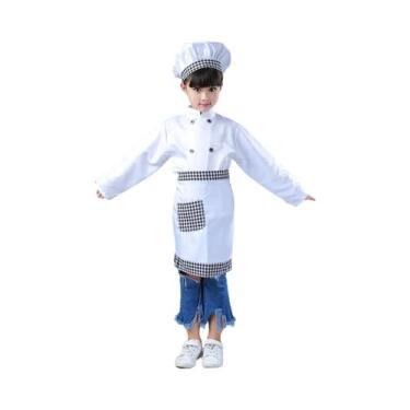 Imagem de Fantasia De Chef Infantil Com Camiseta, Chapéu, Boné E Jaqueta De Trab