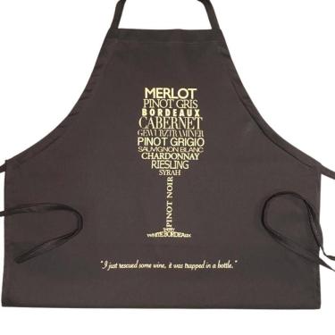 Imagem de Avental De Cozinha Wine Em Algodão Preto