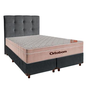Imagem de Kit Cabeceira + Cama Box + Colchão Queen Molas Ensacadas Airtech Ortobom