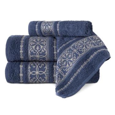 Imagem de Kit Toalha de Banho e Rosto 4 Peças 100% Algodão Grande Grossa Fibra F