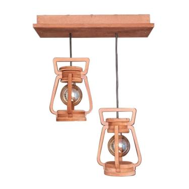 Imagem de Luminária Lustre Pendente 2 Lampião 4 Peças 110/220 V