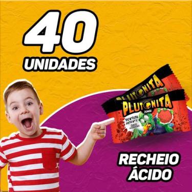 Imagem de Chiclete Plutonita Recheio Ácido Display Caixa com 40Un Cabeça de Abób