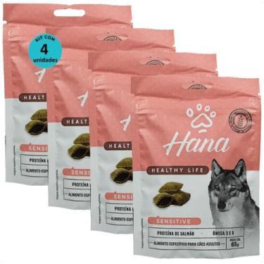 Imagem de Snack hana healthy life sensitive cães adultos 65g kit com 4