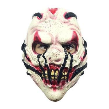 Imagem de Máscara de zumbi assustador com marcas de garras de látex de terror de