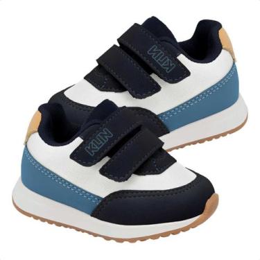 Imagem de Tênis Baby Klin Walk Tiras Autocolantes Confortável Prático, Branco, 1