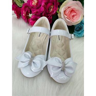 Imagem de Sapatilha Flor Di Mila Rubia com Saltinho Branca para Meninas, 34, Bra