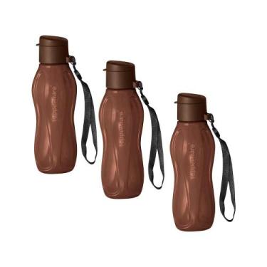 Imagem de Kit 3 Garrafas de Água Tupperware Eco Tupper Chocolate 310ml