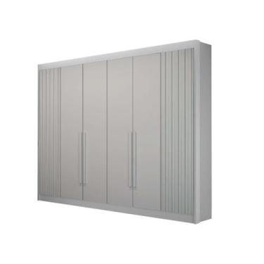 Imagem de Guarda-Roupa Arden 6 Portas Ripado - Branco - Tudo de Móveis
