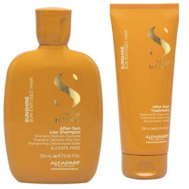 Imagem de Kit Alfaparf Semi Di Lino Sunshine shampoo 250ml e reparador pós sol 2