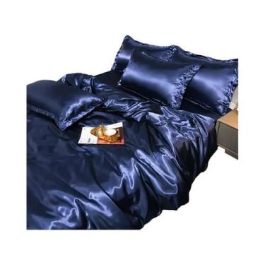 Imagem de Conjunto De Cama De Luxo Em Cetim Sedoso, Tamanho Queen E King, Capa D