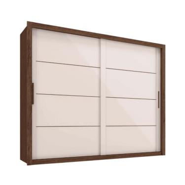 Imagem de Guarda Roupas Casal 2 Portas De Correr 6 Gavetas Modena Madeirado/off White