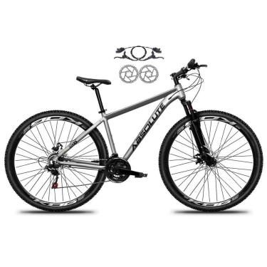 Imagem de Bicicleta Aro 29 Absolute Nero 5 Alumínio 21v Freio Hidráulico Mountain Bike Garfo Suspensão Cinza 15