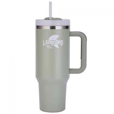 Imagem de Copo Térmico Leônidas, 1180ml, Com Canudo, Quente ou Frio, Metal, Verd