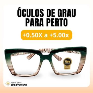 Imagem de Óculos Quadrado Marília Grau +0,50 a +5,00 Feminino Leitura Hipermetro