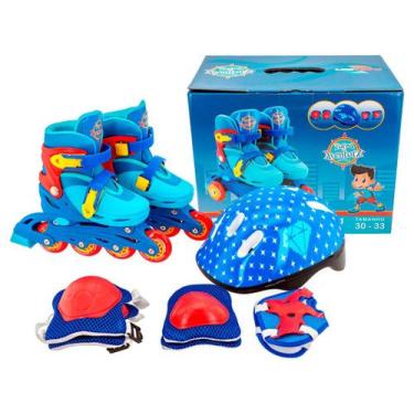 Imagem de Patins Inline Ajustável Acessórios Proteção Infantil Juvenil - Unitoys