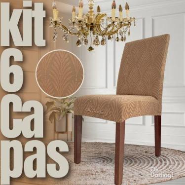 Imagem de Kit 6 Capas de Cadeira Linha Gold Francesa - Marrom/Caramelo - OK Darl