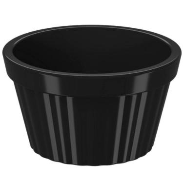 Imagem de Conjunto 40 Ramequim para Restaurante Preto Canelado 90ml Potes Pequenos Uno Coza Plástico 7,3cm