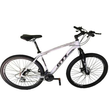 Imagem de Bicicleta Aro 29 Gti Roma Alumínio 27v Freio a Disco Mecânico Garfo com Suspensão - Branco