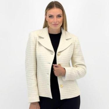 Imagem de Casaco Malise Curto em Lã Batida Brocada Feminino-Feminino