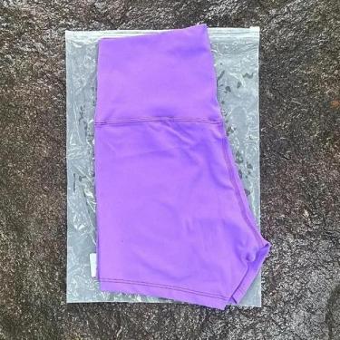 Imagem de Shorts de Yoga Fitness Feminino - Cintura Alta, Cor Sólida, Legging Ju