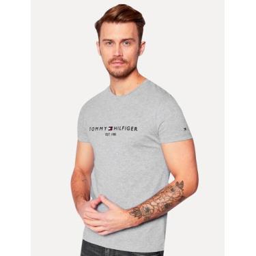 Imagem de Camiseta Tommy Hilfiger Masculina Core Logo Tee Cinza Mescla, M/M