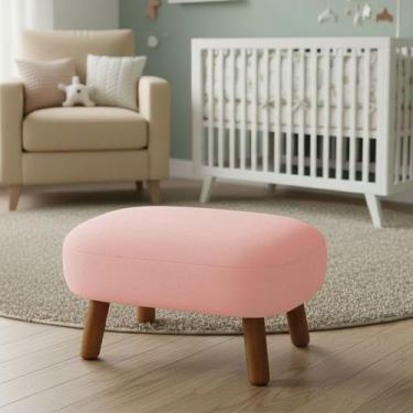 Imagem de Puff Sala Decorativo Jhessy Madeira Suede D03 - D Rossi - DRossi, Rosa