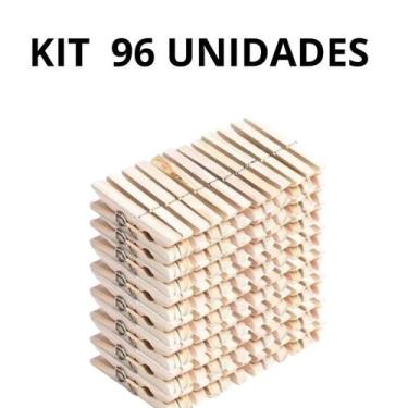 Imagem de 96 Prendedores de Madeira Águia Branca Tradicional  Envio Imediato