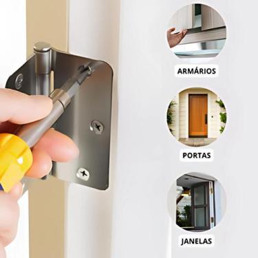 Imagem de Kit 150 Dobradiças Reforçadas Aço Inoxidavél para Porta - Genérico