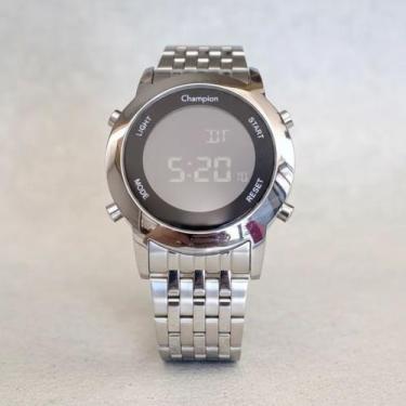 Imagem de Relógio masculino digital prata Champion original Led 38mm CH48091Q