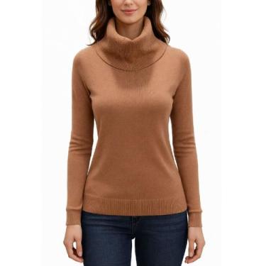 Imagem de Suéter Blusa De Frio Feminino Modal Gola Alta Facinelli, Cacau 651257,